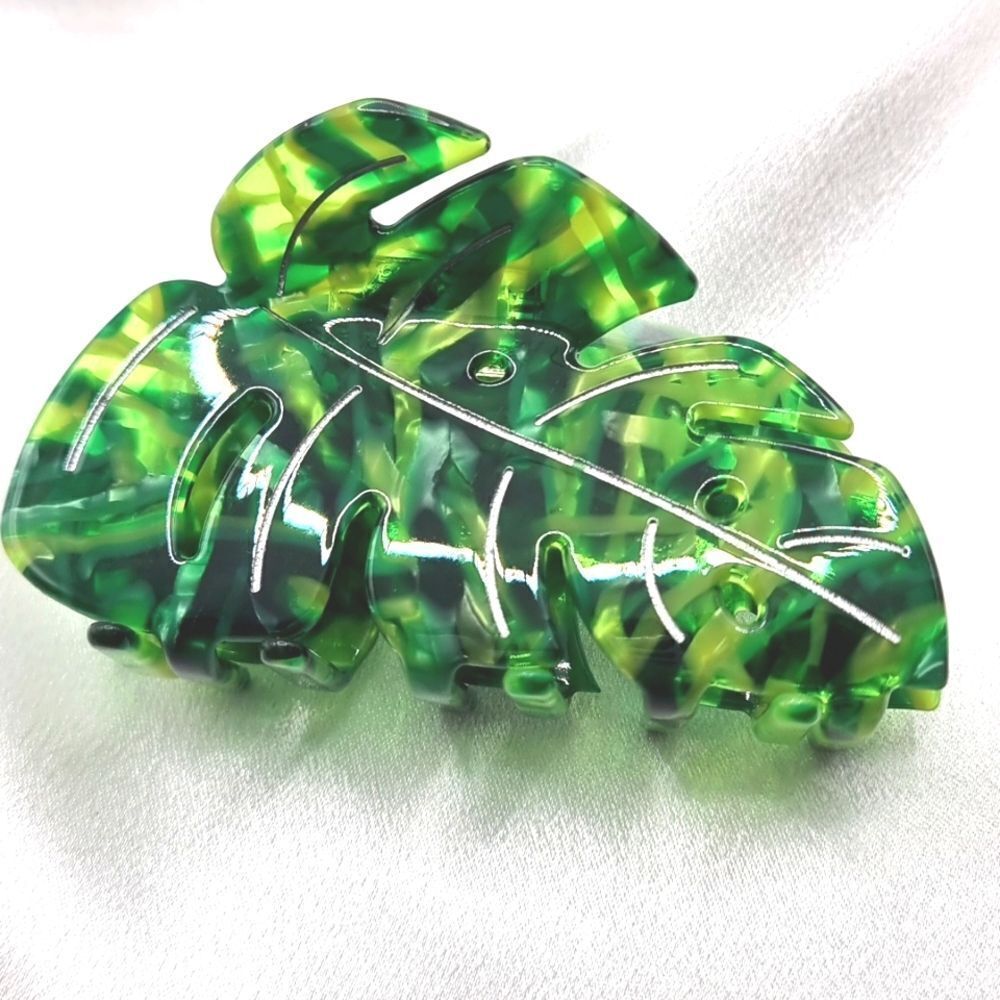 ZARA tropical leaf boho hair clip claw